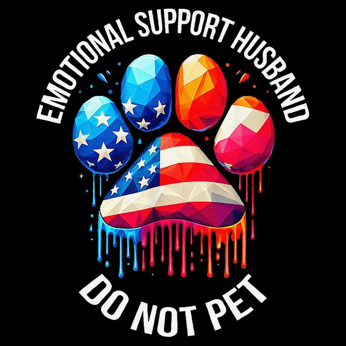 Do Not Pet Emotional Support Husband Funny US Flag Women Bucket Hat