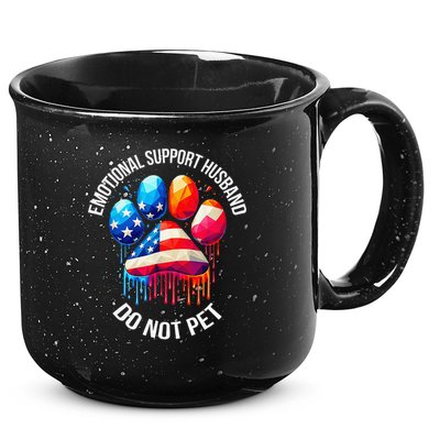 Do Not Pet Emotional Support Husband Funny US Flag Women 15oz Campfire Ceramic Mug