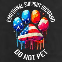 Do Not Pet Emotional Support Husband Funny US Flag Women Beanie