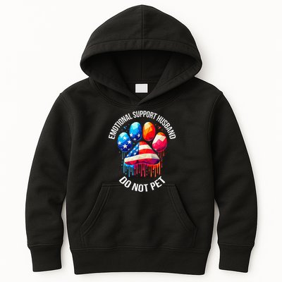 Do Not Pet Emotional Support Husband Funny US Flag Women Kids Hoodie