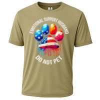 Do Not Pet Emotional Support Husband Funny US Flag Women Performance Shirt