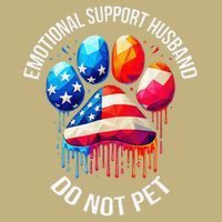 Do Not Pet Emotional Support Husband Funny US Flag Women Performance Shirt