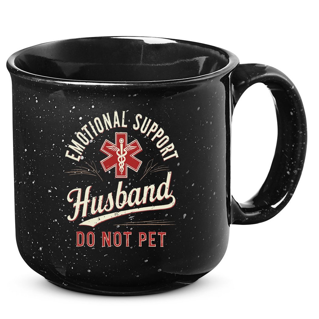 Do Not Pet Emotional Support Husband Funny 15oz Campfire Ceramic Mug
