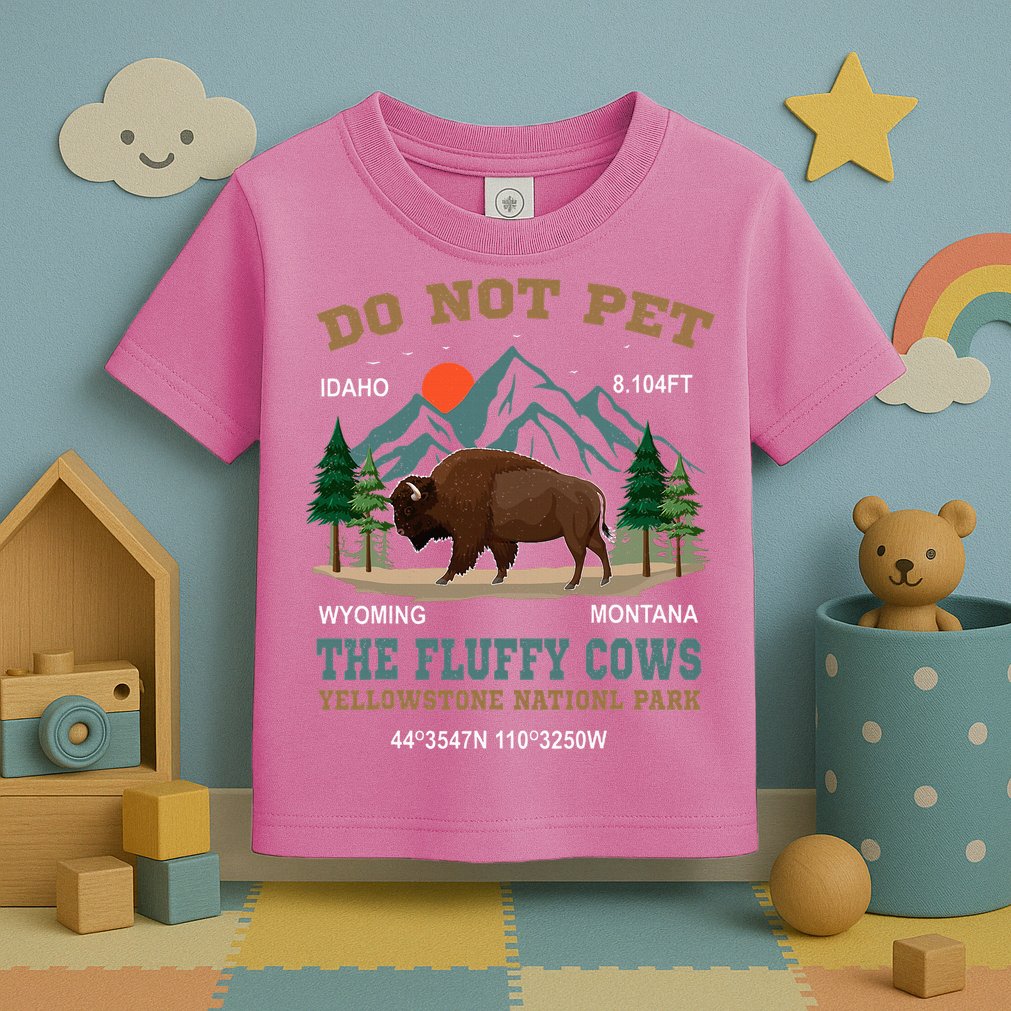 Do Not Pet The Fluffy Cows Bison Yellowstone National Park Toddler T-Shirt