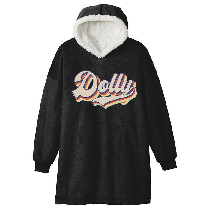 Dolly Name Personalized Vintage Retro Gift Hooded Wearable Blanket