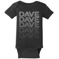 Dave Name Personalized Retro First Last Name Baby Bodysuit