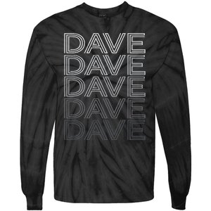 Dave Name Personalized Retro First Last Name Tie-Dye Long Sleeve Shirt