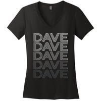Dave Name Personalized Retro First Last Name Women's V-Neck T-Shirt