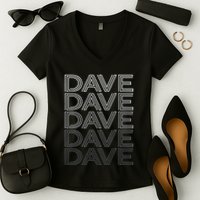 Dave Name Personalized Retro First Last Name Women's V-Neck T-Shirt