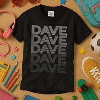 Dave Name Personalized Retro First Last Name Kids T-Shirt