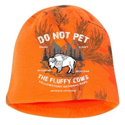 Do Not Pet The Fluffy Cows Bison Yellowstone National Park Kati - Camo Knit Beanie