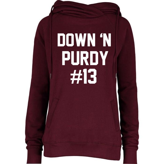 Down 'N Purdy #13 Womens Funnel Neck Pullover Hood