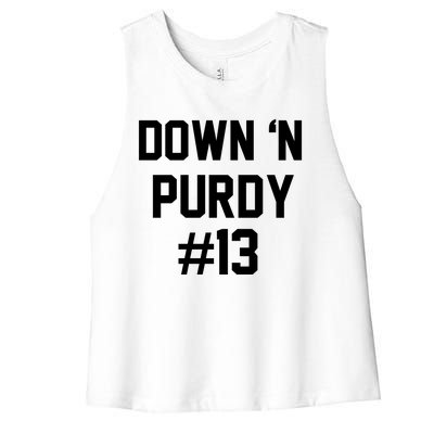 Down 'N Purdy #13 Women's Racerback Cropped Tank