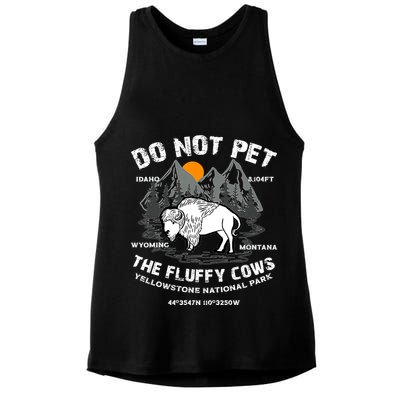 Do Not Pet The Fluffy Cows Bison Y.e.l.l.o.w.s.t.o.n.e National Park Ladies PosiCharge Tri-Blend Wicking Tank