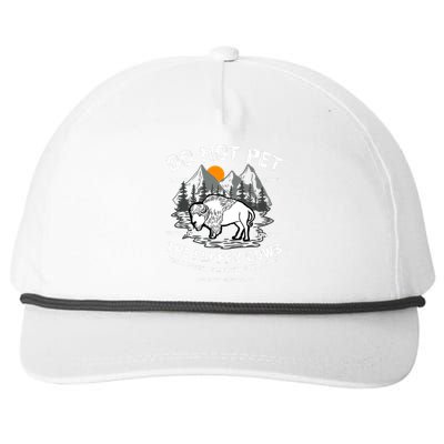 Do Not Pet The Fluffy Cows Bison Y.e.l.l.o.w.s.t.o.n.e National Park Snapback Five-Panel Rope Hat