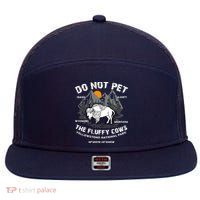 Do Not Pet The Fluffy Cows Bison Y.e.l.l.o.w.s.t.o.n.e National Park 7 Panel Mesh Trucker Snapback Hat