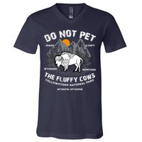 Do Not Pet The Fluffy Cows Bison Y.e.l.l.o.w.s.t.o.n.e National Park V-Neck T-Shirt