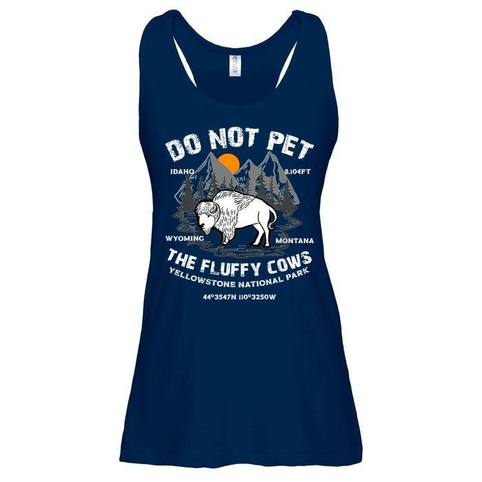 Do Not Pet The Fluffy Cows Bison Y.e.l.l.o.w.s.t.o.n.e National Park Ladies Essential Flowy Tank