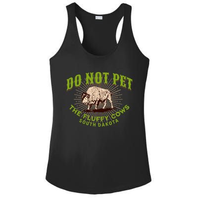 Do Not Pet The Fluffy Cows South Dakota Quote Funny Bison Ladies PosiCharge Competitor Racerback Tank