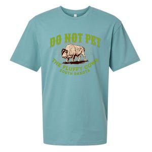 Do Not Pet The Fluffy Cows South Dakota Quote Funny Bison Sueded Cloud Jersey T-Shirt