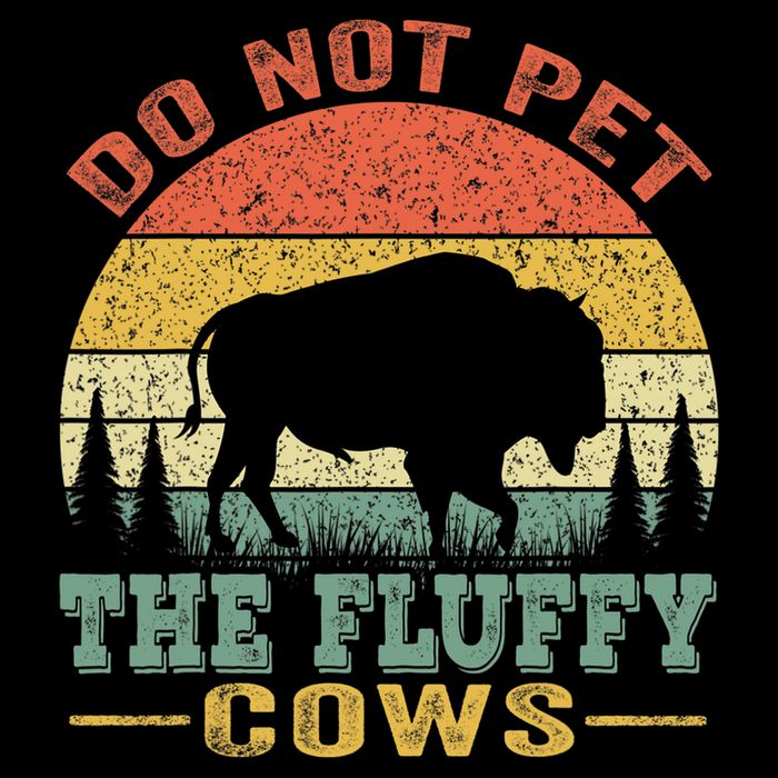 Do Not Pet The Fluffy Cows Bison Retro Vintage Wool Snapback Cap