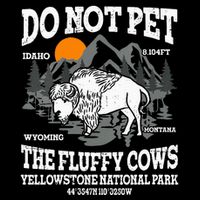 Do Not Pet The Fluffy Cows Bison Yellowstone National Park Stripe Pom Pom Beanie