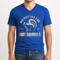 Do Not Pet The Fart Squirrels V-Neck T-Shirt