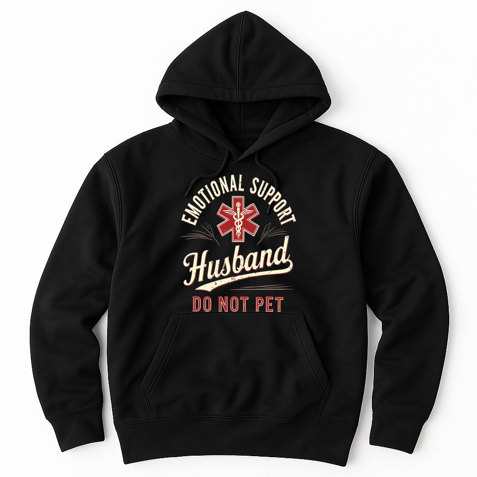 Do Not Pet Emotional Support Husband Funny Hoodie