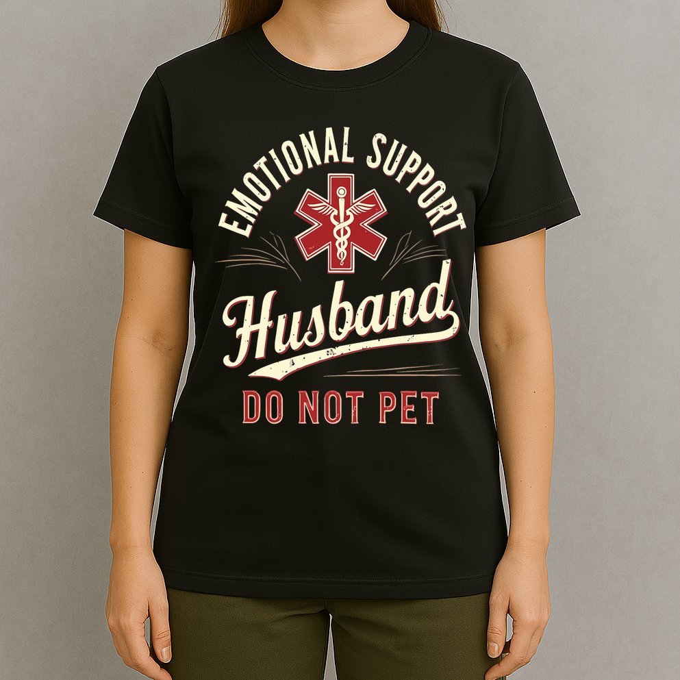 Do Not Pet Emotional Support Husband Funny T-Shirt