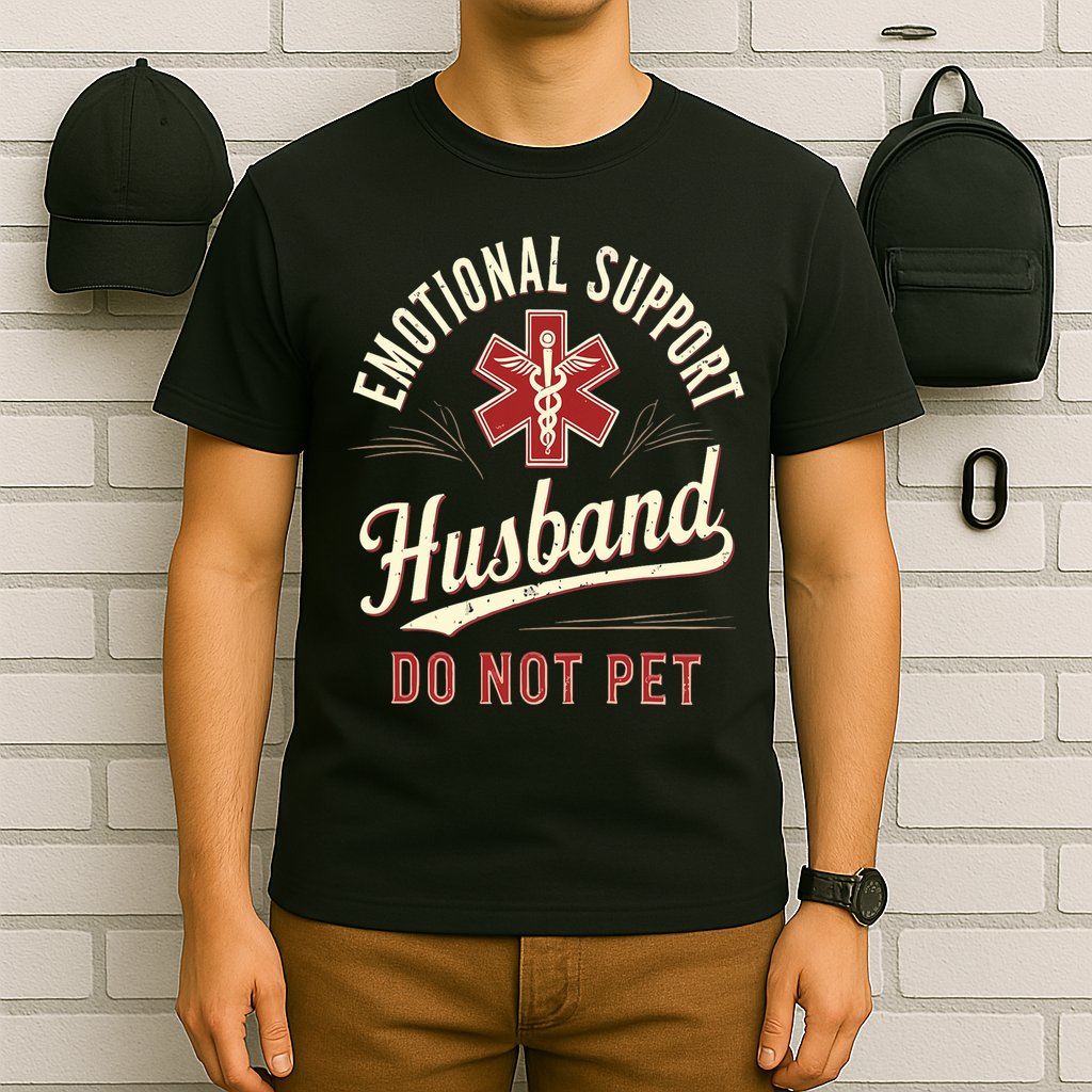 Do Not Pet Emotional Support Husband Funny T-Shirt