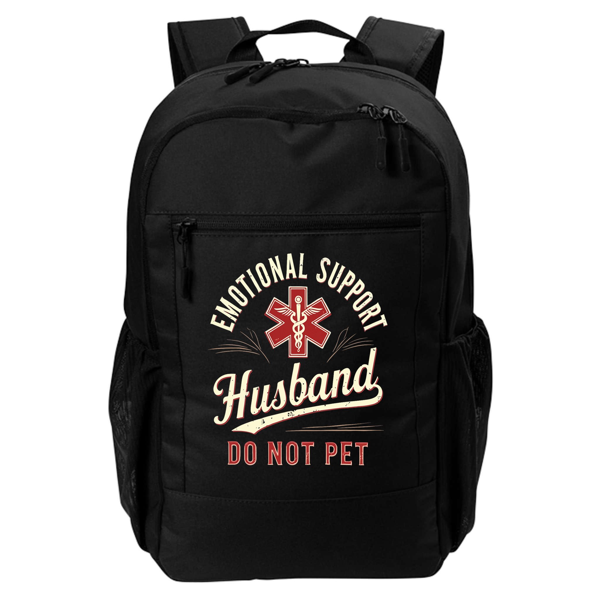 Do Not Pet Emotional Support Husband Funny Backpack