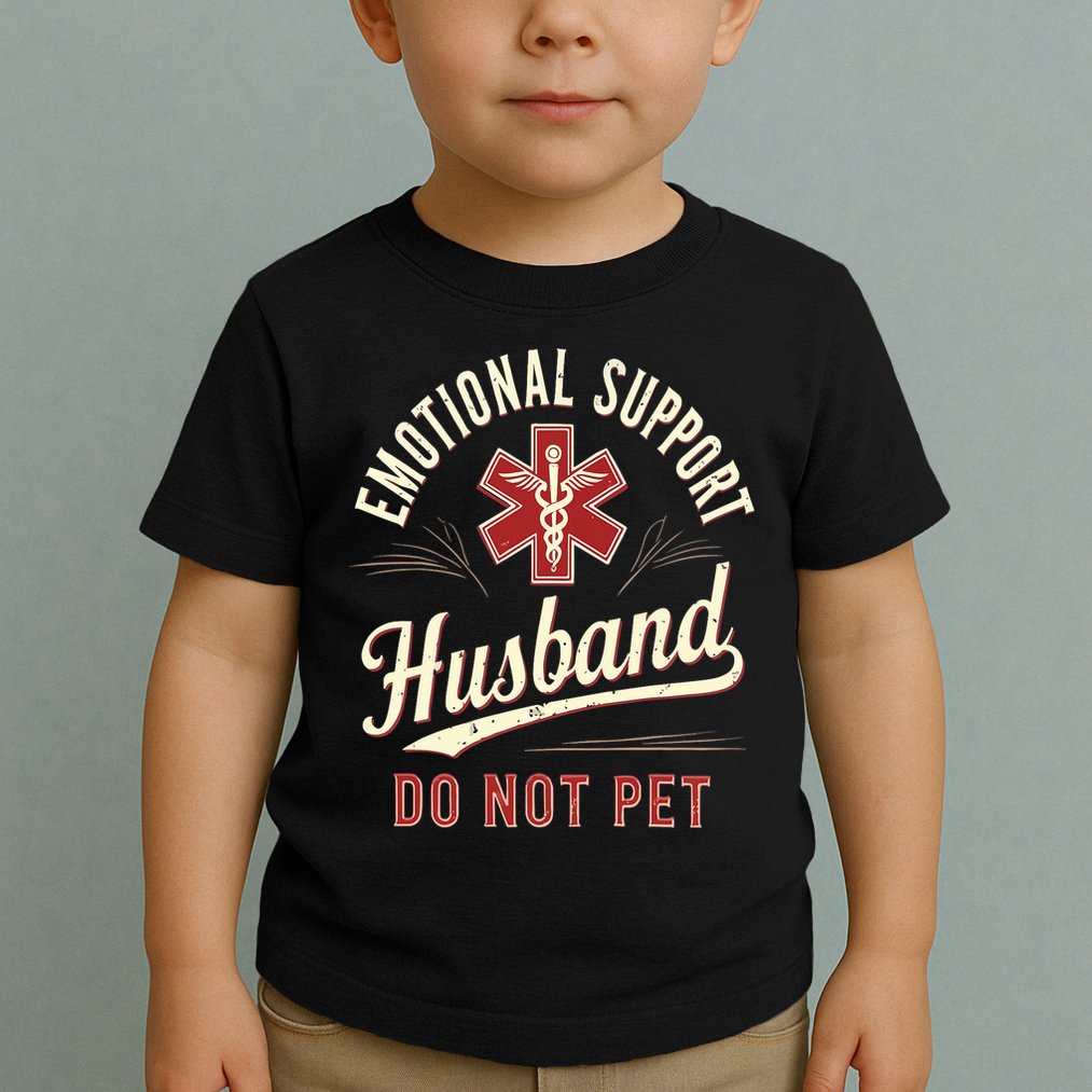 Do Not Pet Emotional Support Husband Funny Toddler T-Shirt