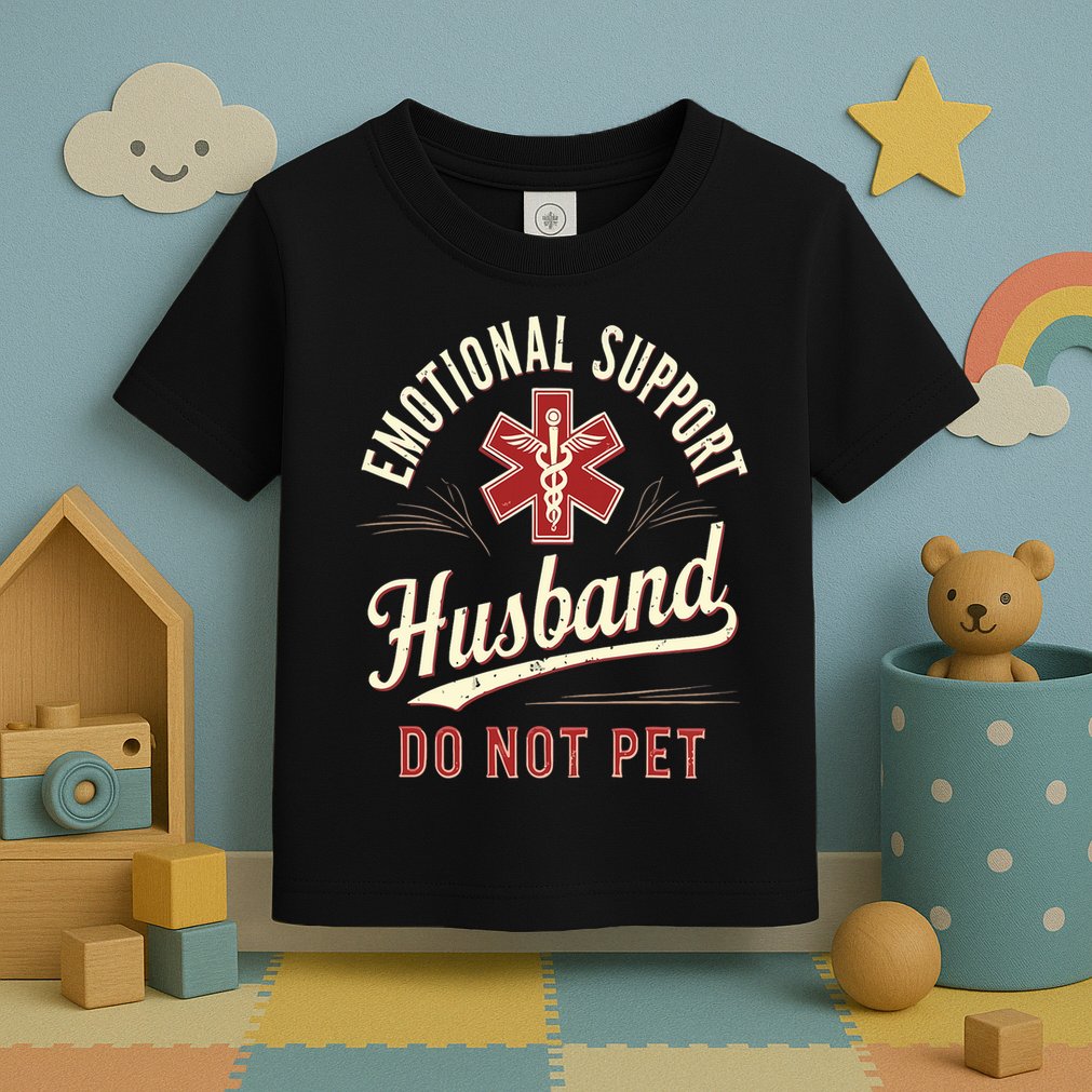 Do Not Pet Emotional Support Husband Funny Toddler T-Shirt