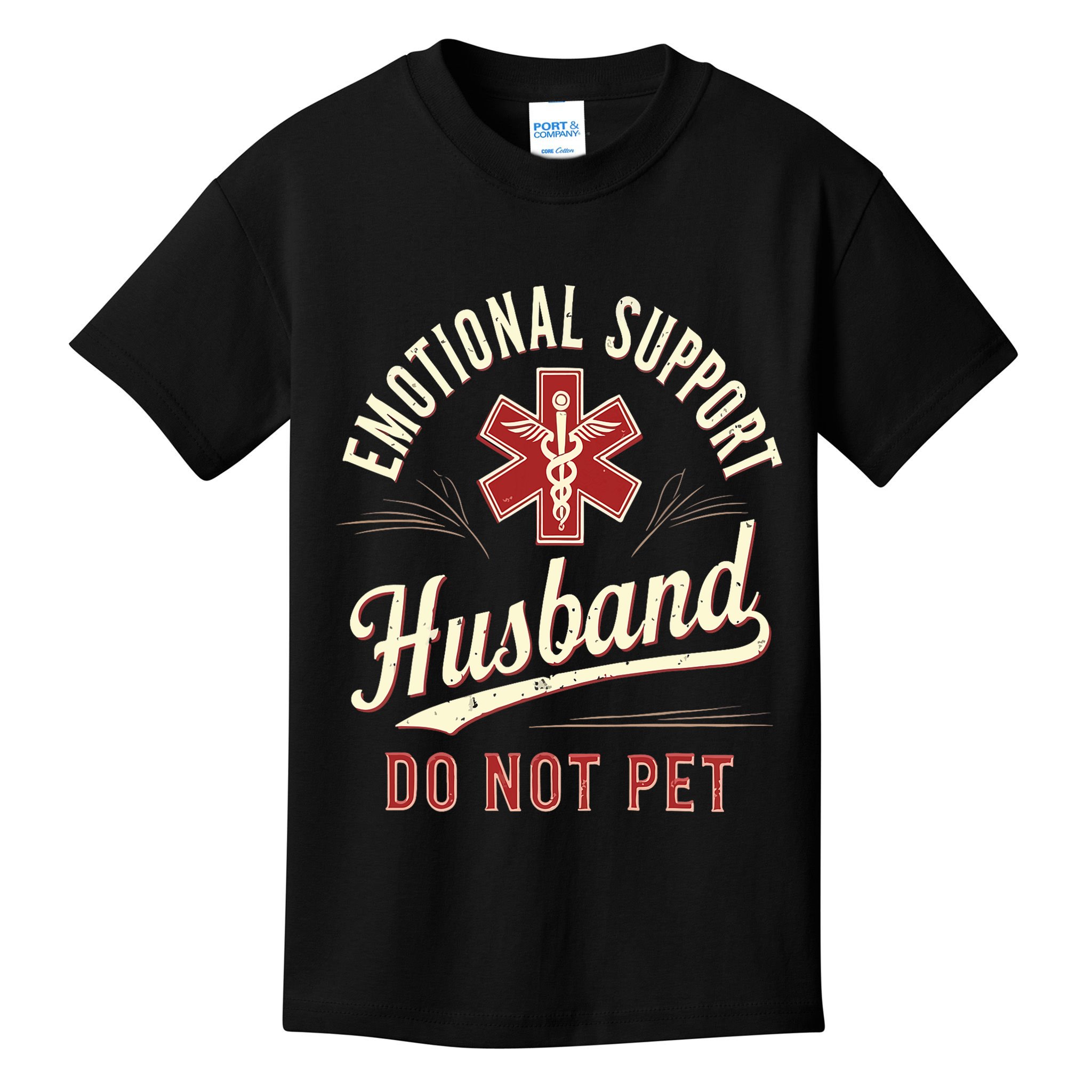 Do Not Pet Emotional Support Husband Funny Kids T-Shirt