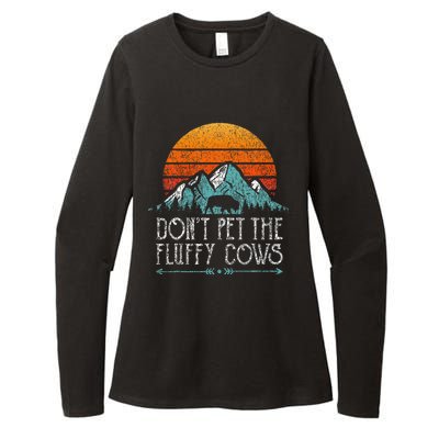 Do Not Pet The Fluffy Cows Funny Bison Buffalo Womens CVC Long Sleeve Shirt