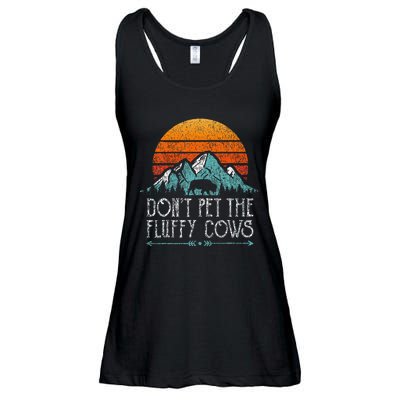 Do Not Pet The Fluffy Cows Funny Bison Buffalo Ladies Essential Flowy Tank