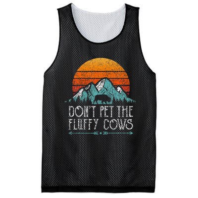 Do Not Pet The Fluffy Cows Funny Bison Buffalo Mesh Reversible Basketball Jersey Tank