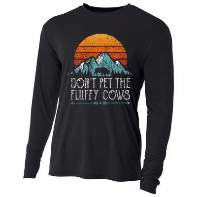 Do Not Pet The Fluffy Cows Funny Bison Buffalo Cooling Performance Long Sleeve Crew