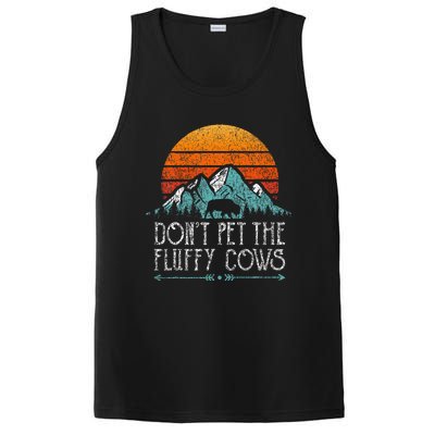 Do Not Pet The Fluffy Cows Funny Bison Buffalo PosiCharge Competitor Tank