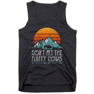 Do Not Pet The Fluffy Cows Funny Bison Buffalo Tank Top