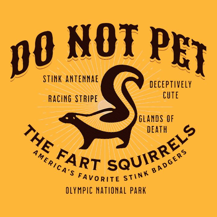 Do Not Pet The Fart Squirrels Skunk National Park Pom Pom 12in Knit Beanie