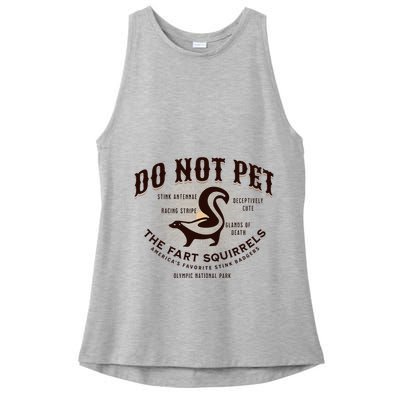 Do Not Pet The Fart Squirrels Skunk National Park Ladies PosiCharge Tri-Blend Wicking Tank