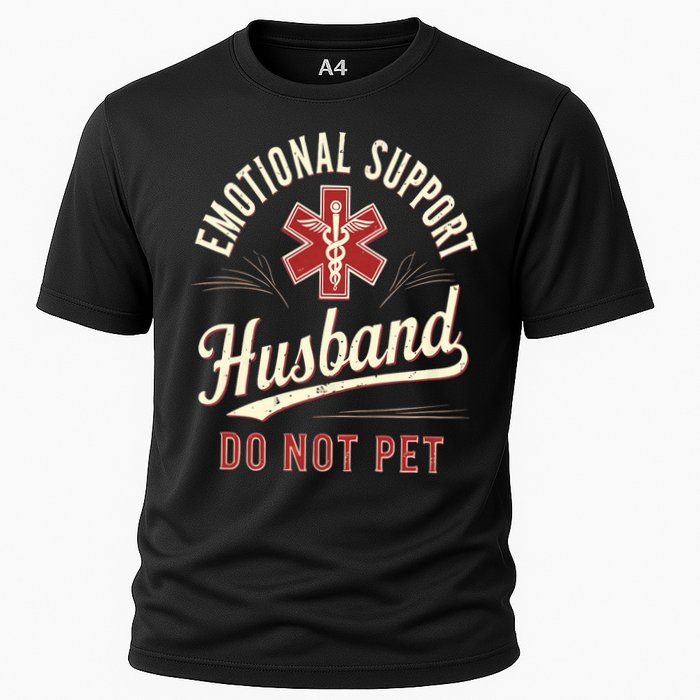 Do Not Pet Emotional Support Husband Funny Cooling Performance Crew T-Shirt