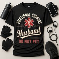 Do Not Pet Emotional Support Husband Funny Cooling Performance Crew T-Shirt