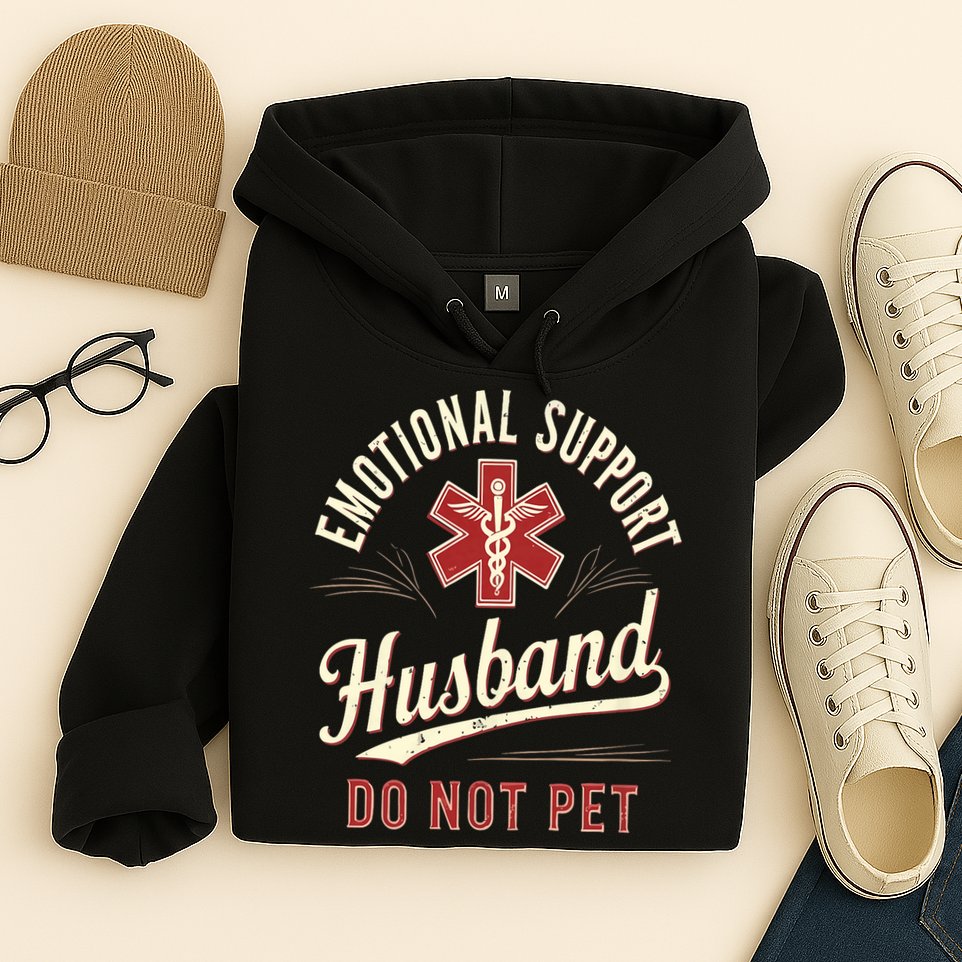 Do Not Pet Emotional Support Husband Funny Hoodie