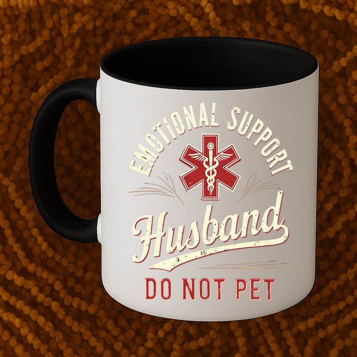 Do Not Pet Emotional Support Husband Funny Mug