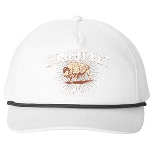 Do Not Pet The Fluffy Cows South Dakota Quote Funny Bison Snapback Five-Panel Rope Hat