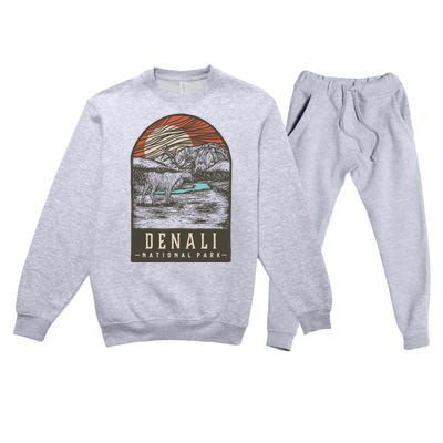 Denali National Park Premium Crewneck Sweatsuit Set