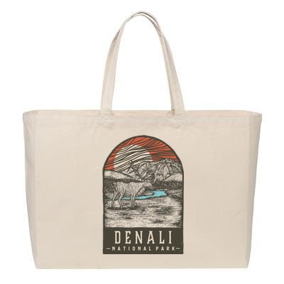 Denali National Park Cotton Canvas Jumbo Tote