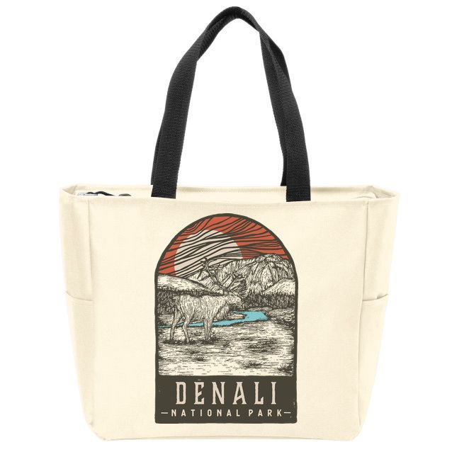 Denali National Park Zip Tote Bag